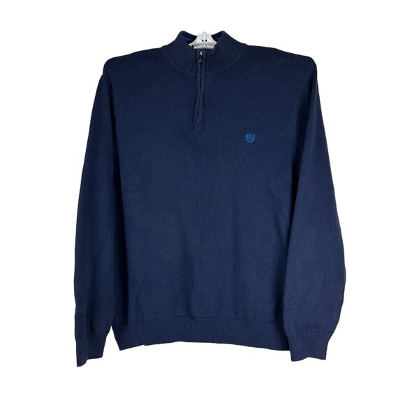Chaps Men's 1/4 Zip Mock Neck Pullover Sweater Size XXL Blue - Picture 1 of 7